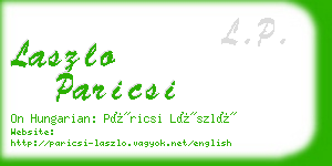 laszlo paricsi business card